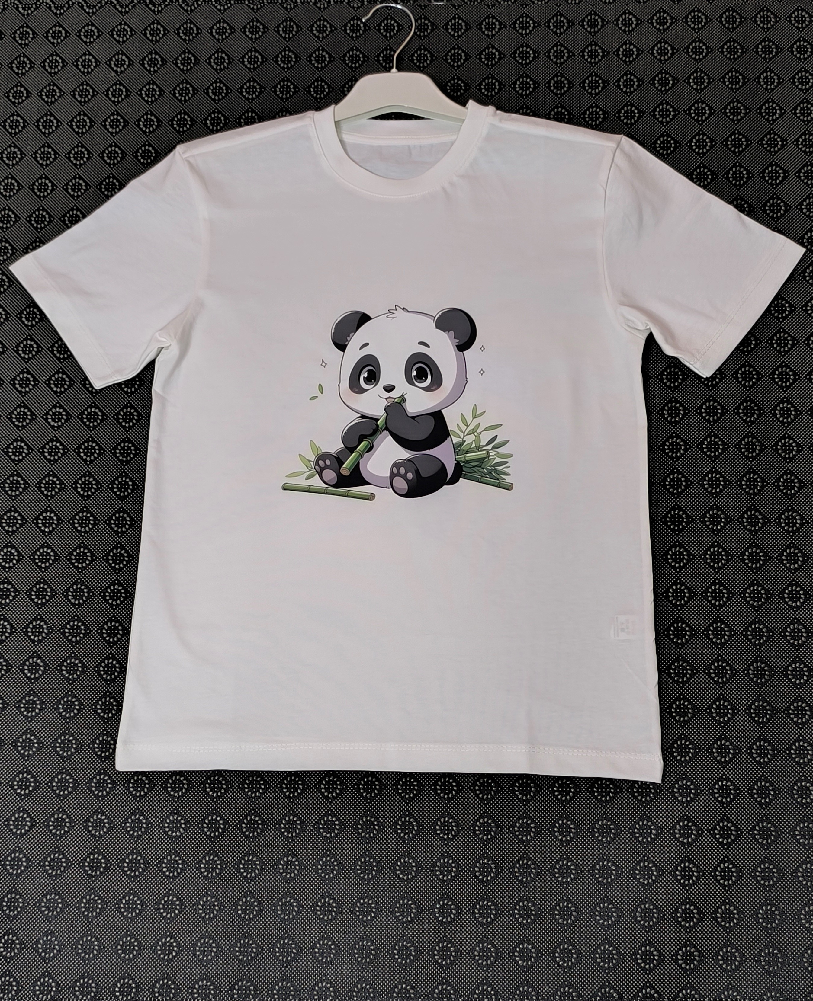 Sevimli Panda Baskılı Pamuklu Çocuk Tişörtü